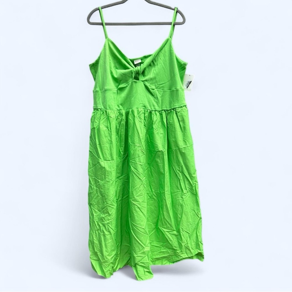 A New Day Knit Ballet Keyhole Twist Sleeveless Midi Dress in Green Size 2X NWT